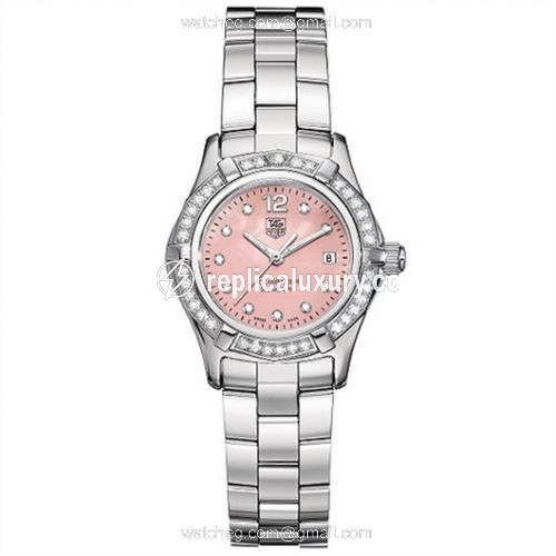 TAG Heuer Aquaracer 300M Quartz 27 Stainless Steel / Diamond / MOP - Diamond / Bracelet WAF141B.BA0813