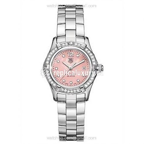 TAG Heuer Aquaracer 300M Quartz 27 Stainless Steel / Diamond / Pink MOP - Diamond / Bracelet WAF141B.BA0824