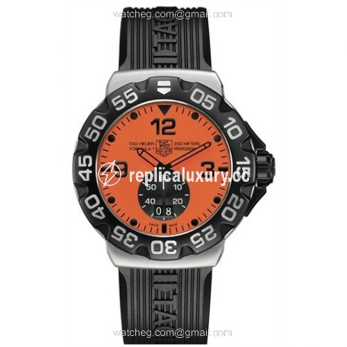 TAG Heuer Formula 1 Big Date 44 Stainless Steel / Orange / Rubber WAH1012.FT6026