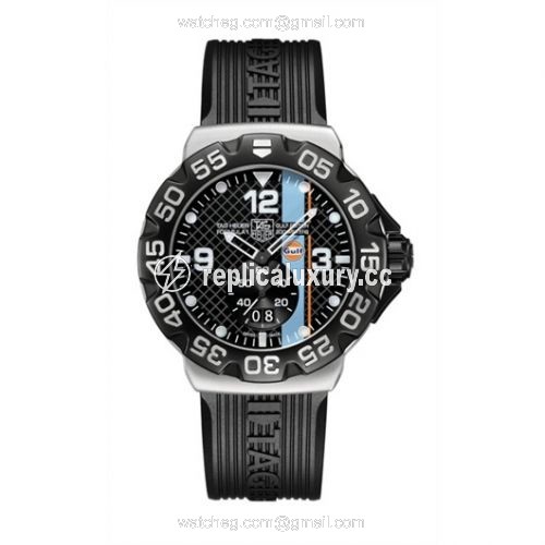 TAG Heuer Formula 1 Big Date 44 Stainless Steel / Gulf / Rubber WAH1013.FT6026