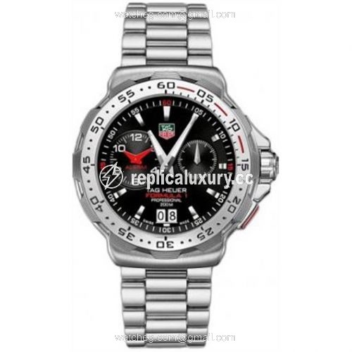 TAG Heuer Formula 1 Alarm 41 Stainless Steel / Black / Bracelet WAH111C.BA0850