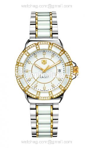 TAG Heuer Formula 1 Quartz 37 Stainless Steel / Yellow Gold PVD / Diamond / White / Bracelet WAH1221.BB0865