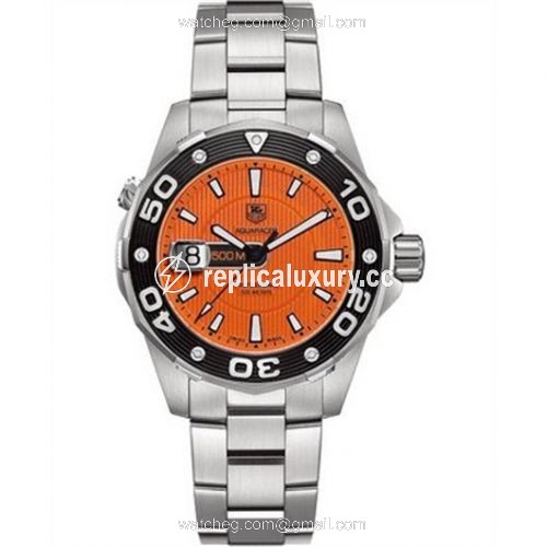 TAG Heuer Aquaracer 500M Quartz 43 Stainless Steel / Orange / Bracelet WAJ1113.BA0870