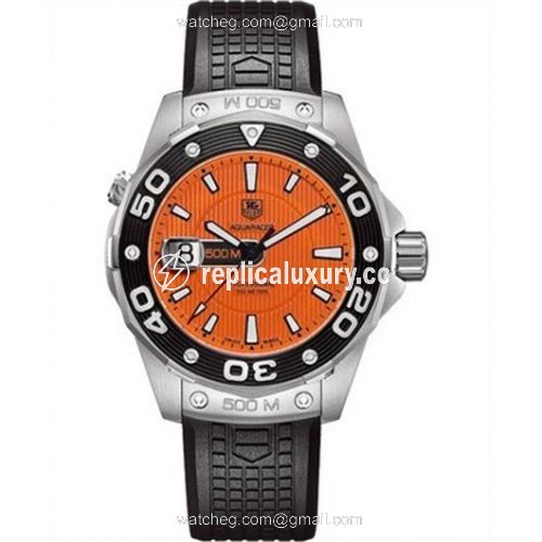 TAG Heuer Aquaracer 500M Quartz 43 Stainless Steel / Orange / Rubber WAJ1113.FT6015