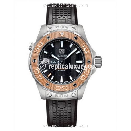 TAG Heuer Aquaracer 500M Calibre 5 43 Stainless Steel / Rose Gold / Black / Rubber WAJ2150.FT6015