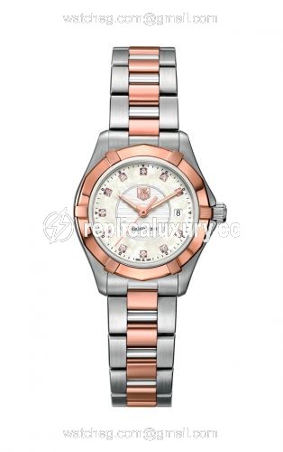TAG Heuer Aquaracer 300M Quartz 27 Stainless Steel / Rose Gold / MOP - Diamond / Bracelet WAP1451.BD0837