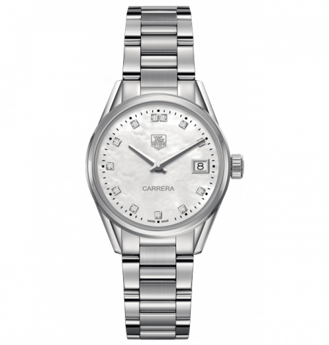 TAG Heuer Carrera Lady Quartz 32 Stainless Steel / MOP - Diamond / Bracelet WAR1314.BA0778