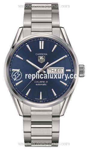 TAG Heuer Carrera Calibre 5 Day Date Stainless Steel / Blue / Bracelet WAR201E.BA0723