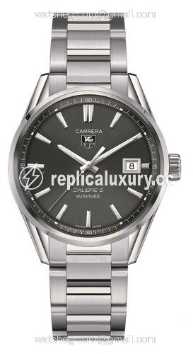 TAG Heuer Carrera Calibre 5 39 Stainless Steel / Grey / Bracelet WAR211C.BA0782