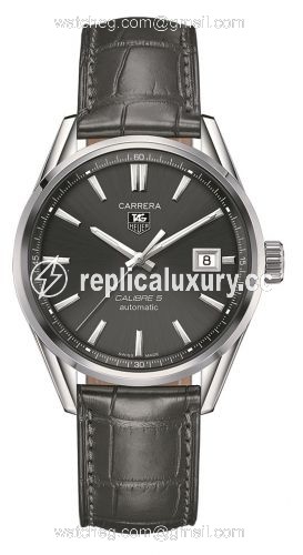 TAG Heuer Carrera Calibre 5 39 Stainless Steel / Grey / Alligator WAR211C.FC6336