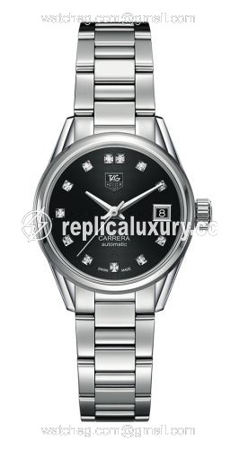 TAG Heuer Carrera Calibre 9 28 Stainless Steel / Black - Diamond / Bracelet WAR2413.BA0770