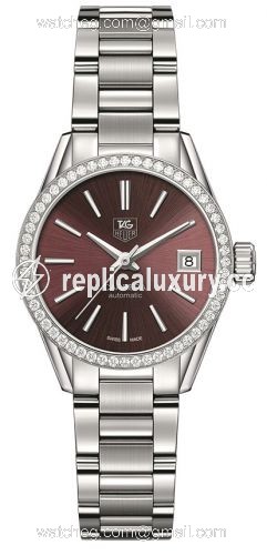 TAG Heuer Carrera Calibre 9 28 Stainless Steel / Diamond / Red / Bracelet WAR2418.BA0776