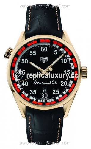 TAG Heuer Carrera Calibre 5 Ring Master 43 Pink Gold / Tribute to Muhammad Ali WAR2A40.FC8222