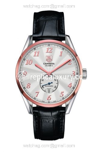 TAG Heuer Carrera Calibre 6 39 Heritage Stainless Steel / Rose Gold / Silver / Alligator WAS2151.FC6180