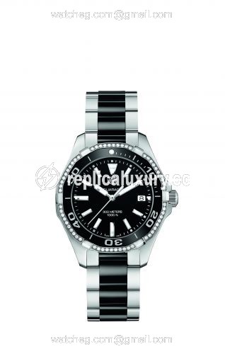 TAG Heuer Aquaracer 300M Quartz 35 Stainless Steel / Diamond / Black / Bracelet WAY131G.BA0913