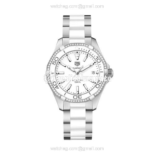TAG Heuer Aquaracer 300M Quartz 35 Stainless Steel / Diamond / White / Bracelet WAY131H.BA0914