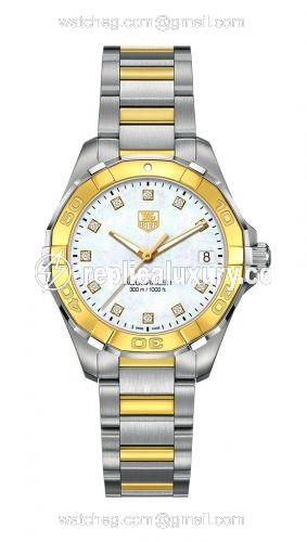 TAG Heuer Aquaracer 300M Quartz 32 Stainless Steel / Yellow Gold / MOP - Diamond / Bracelet WAY1351.BD0917