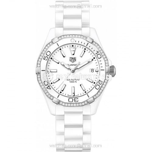 TAG Heuer Aquaracer 300M 35 Ceramic / Diamond / White / Bracelet WAY1396.BH0717