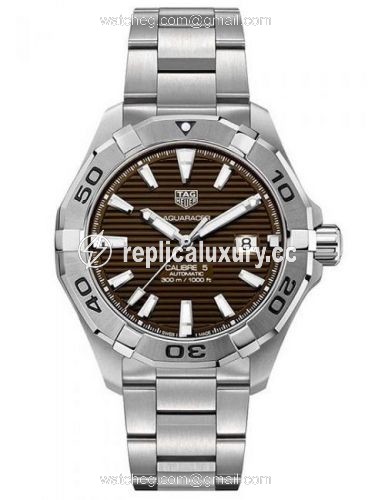 TAG Heuer Aquaracer 300M Calibre 5 43 Stainless Steel / Brown / Bracelet WAY2018.BA0927