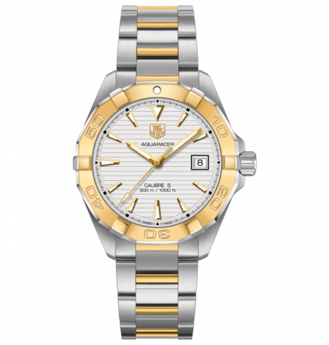 TAG Heuer Aquaracer 300M Calibre 5 40.5 Stainless Steel / Yellow Gold / Silver / Bracelet WAY2151.BD0912