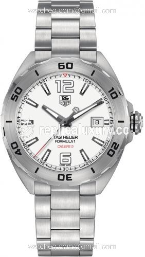 TAG Heuer Formula 1 Calibre 5 41 Stainless Steel / White / Bracelet WAZ2114.BA0875
