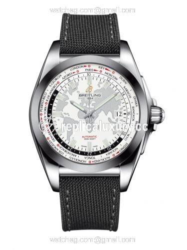 Breitling Galactic Unitime Stainless Steel / SleekT / Antarctica White / Military WB3510U0.A777.109W