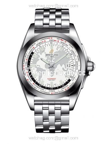 Breitling Galactic Unitime Stainless Steel / SleekT / Antarctica White / Bracelet WB3510U0.A777.375A
