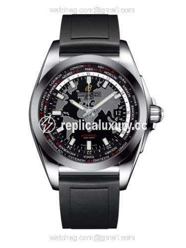 Breitling Galactic Unitime Stainless Steel / SleekT / Trophy Black / Rubber WB3510U4.BD94.131S