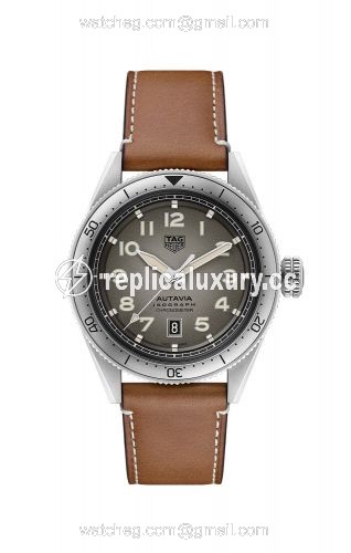 TAG Heuer Autavia Isograph Calibre 5 Stainless Steel / Grey / Leather WBE5111.FC8267