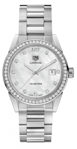 TAG Heuer Carrera Quartz 36 Stainless Steel / Diamond / MOP - Diamond / Bracelet WBG1315.BA0758