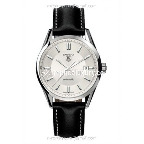 TAG Heuer Carrera Calibre 5 39 Stainless Steel / Silver / Calf WV211A.FC6202