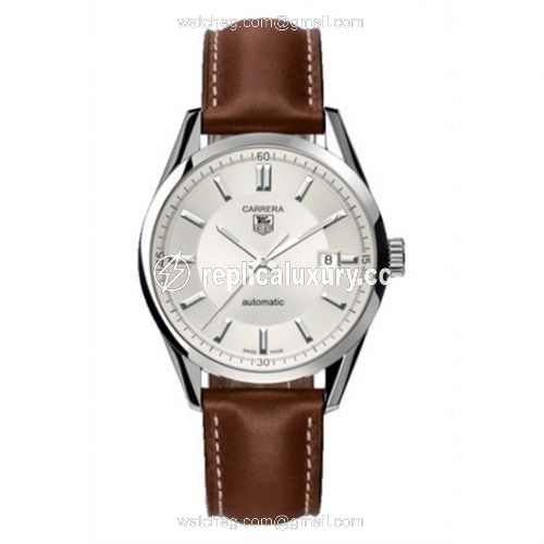 TAG Heuer Carrera Calibre 5 39 Stainless Steel / Silver / Calf WV211A.FC6203