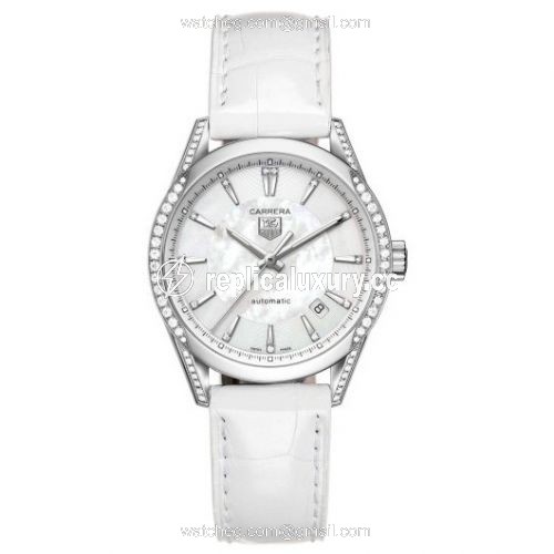 TAG Heuer Carrera Calibre 5 36 Stainless Steel / Diamond / MOP / Alligator WV2212.FC6264