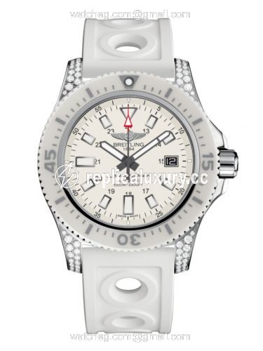 Breitling Superocean 44 Special Stainless Steel / Diamondworks / Hurricane White / Rubber Y1739367.A807.297S